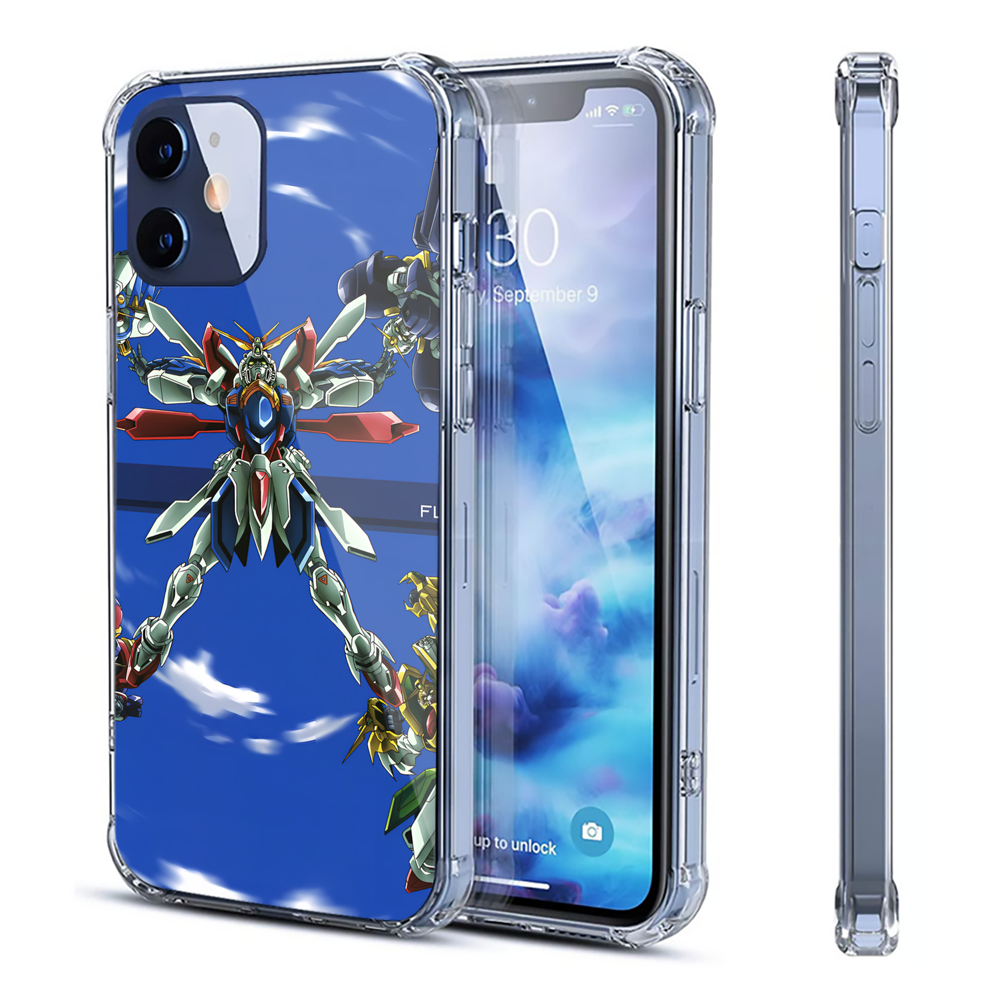 （画像用） 機動戦士ガンダム Mobile Suit Gundam 【iPhone 12シリーズ対応】透明スマホケース（クリアソフトケース）